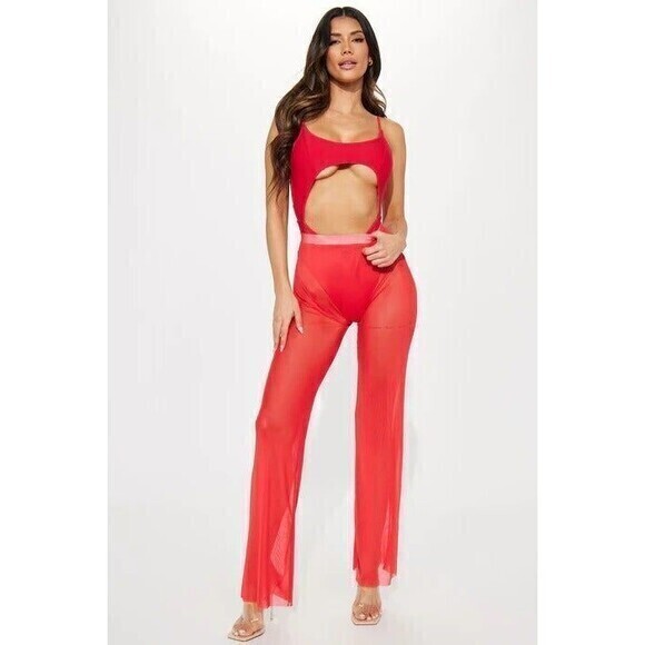 Spicy Hot High‎ Waisted Mesh Swim Cover Up Pant Size Large RefM017 - Picture 1 of 9